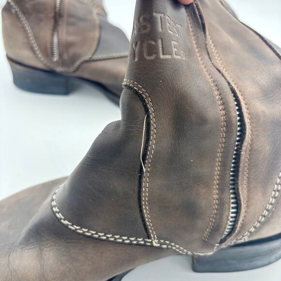 Triumph Paul Smith Brown Leather Buckle Motorcycle Boots Men's 42 Biker - Picture 15 of 15